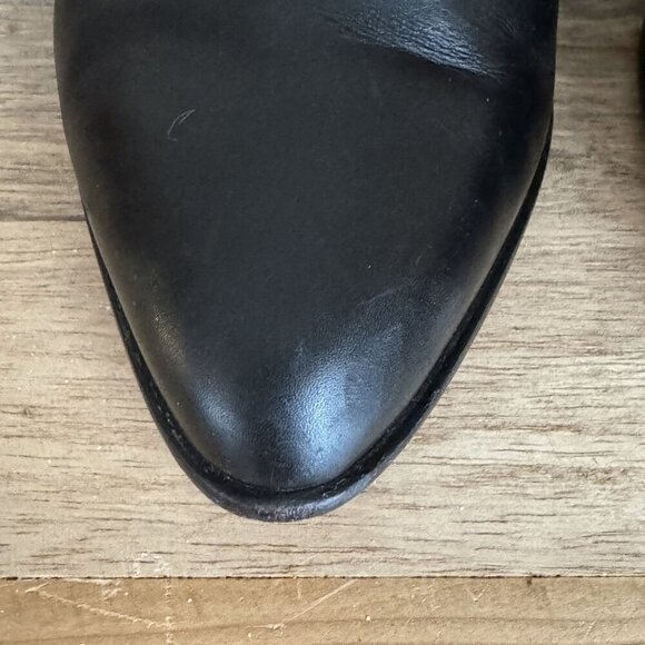 Tabitha Simmons Windle Black Leather Pointy Toe Silver Buckle  Ankle Boot Size 8 - Picture 5 of 16